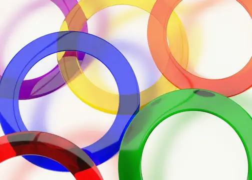 Colourful rings next to each other